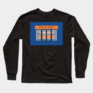 Fish & Chip Shop Illustration Long Sleeve T-Shirt